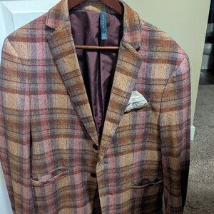 Mens Zara Checked Suit Blazer Size 40R